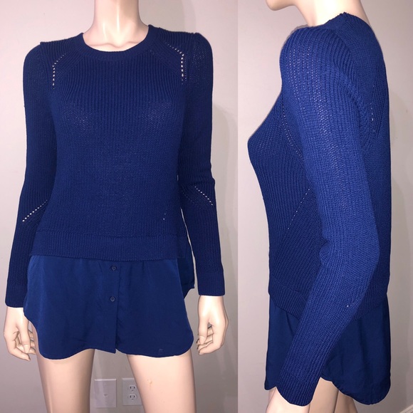 Sandro Paris Tops - Sandro Paris Blue Long Sleeve Knit Top M